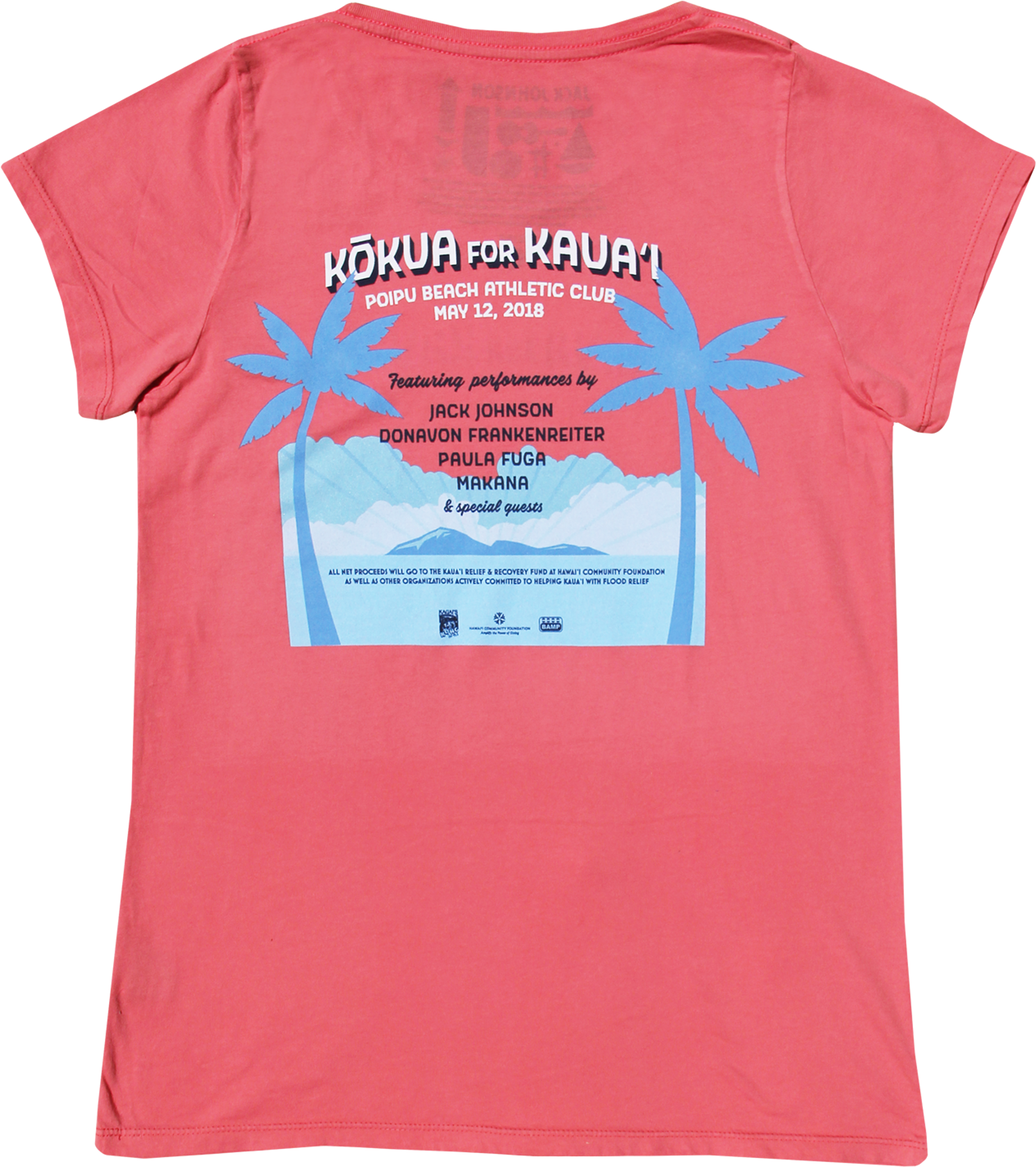 Women's Coral Kaua'i Flood Benefit Tee (2048x2048), Png Download