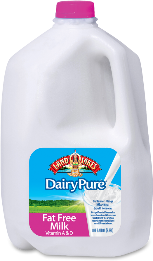 Land O Lakes® Dairypure® Fat Free Milk (547x900), Png Download