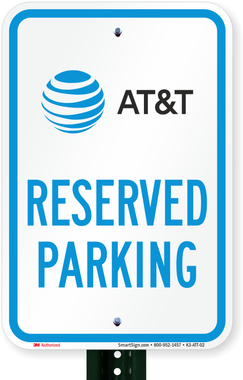 Reserved Parking Sign, At And T Inc (800x800), Png Download