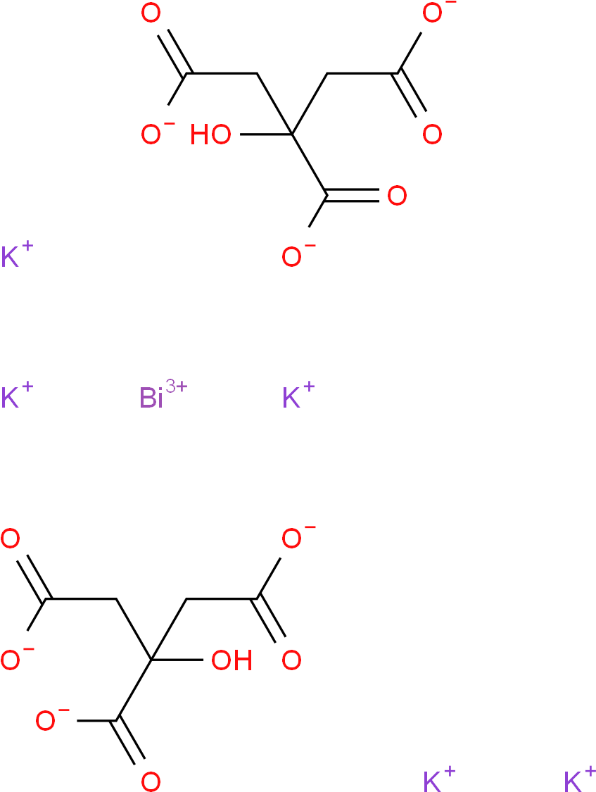 Bismuth Subcitrate Potassium Molecular Structure Cas (890x1168), Png Download
