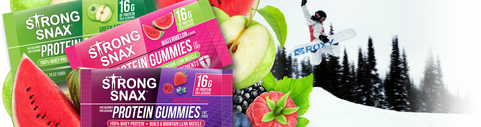 3 Amazing Protein Gummy Flavors To Choose From (1600x424), Png Download
