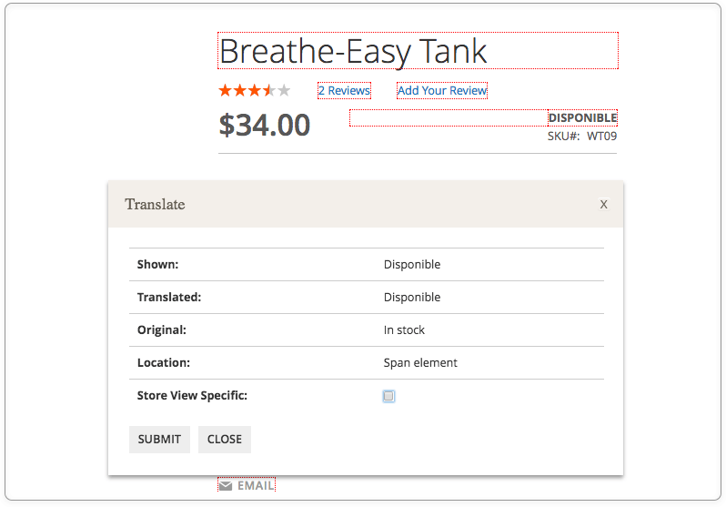 Here Is How The Inline Translator Looks On The Front-end (798x557), Png Download