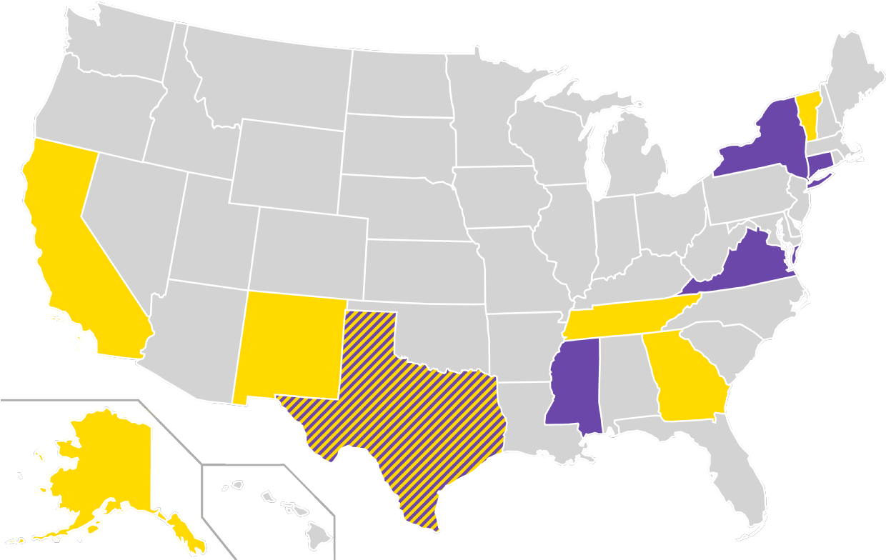 Combined Home States Of Libertarian Party And Reform (1280x791), Png Download