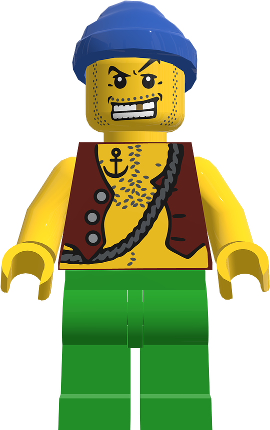 Lego Minifigure Pi107 Pirate Vest And Anchor Tattoo, (1440x900), Png Download