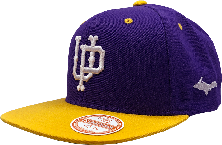 Hat - "u - P - Emblem " 3d Puff Purple/gold Snapback (1024x1024), Png Download