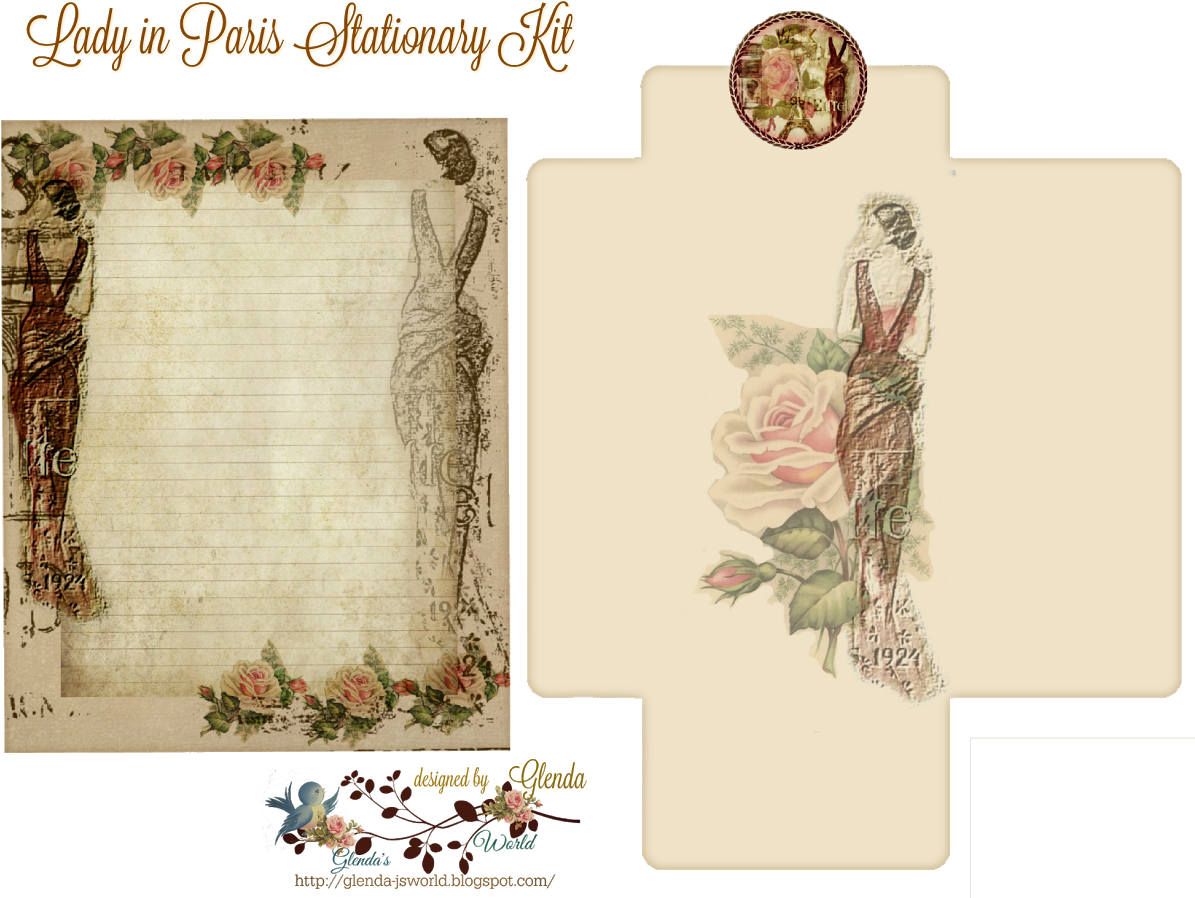 Displaying Lady N Parisk Stationary Kit By Glenda@glenda (1218x922), Png Download