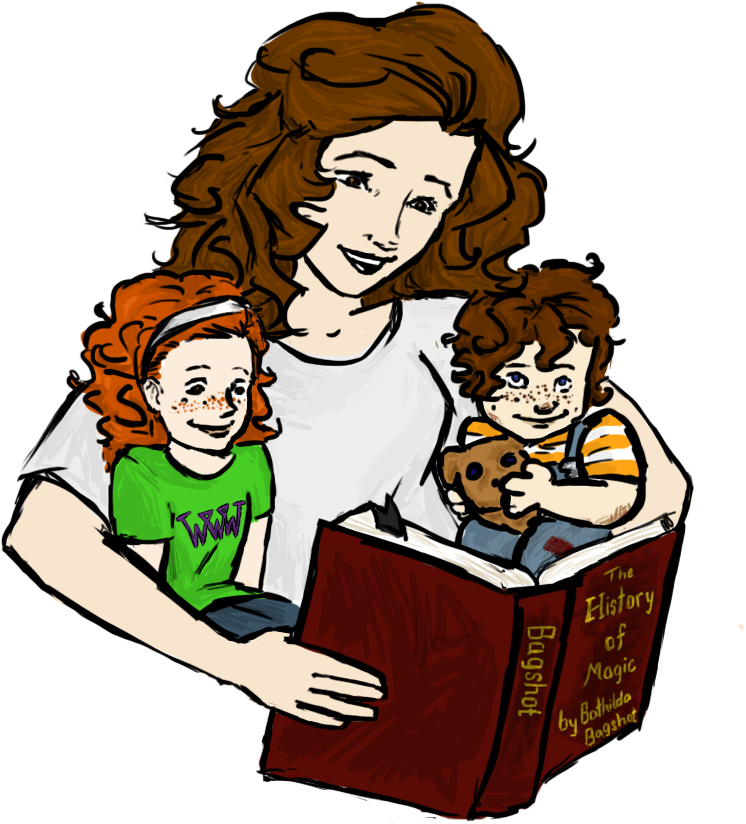 Mum-reading (895x946), Png Download