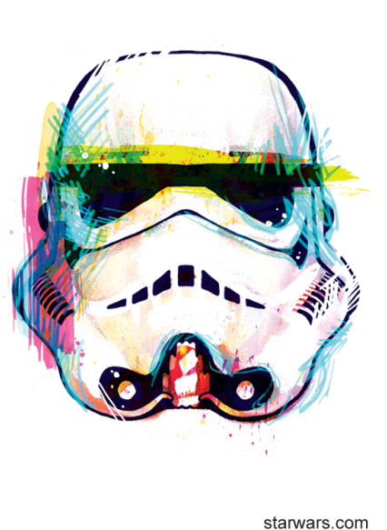 Watercolor Stormtrooper Temporary Tattoo (467x700), Png Download