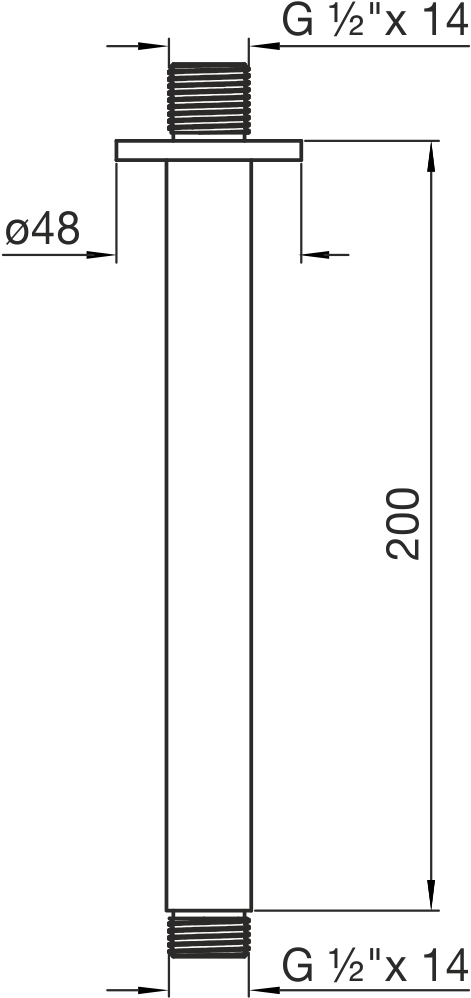 Brazo Vertical Para Ducha Cuadrada (870x1294), Png Download