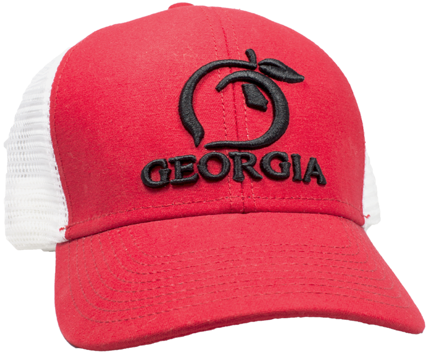 Peach State Pride Red White Original Georgia Mesh Back (1024x1024), Png Download