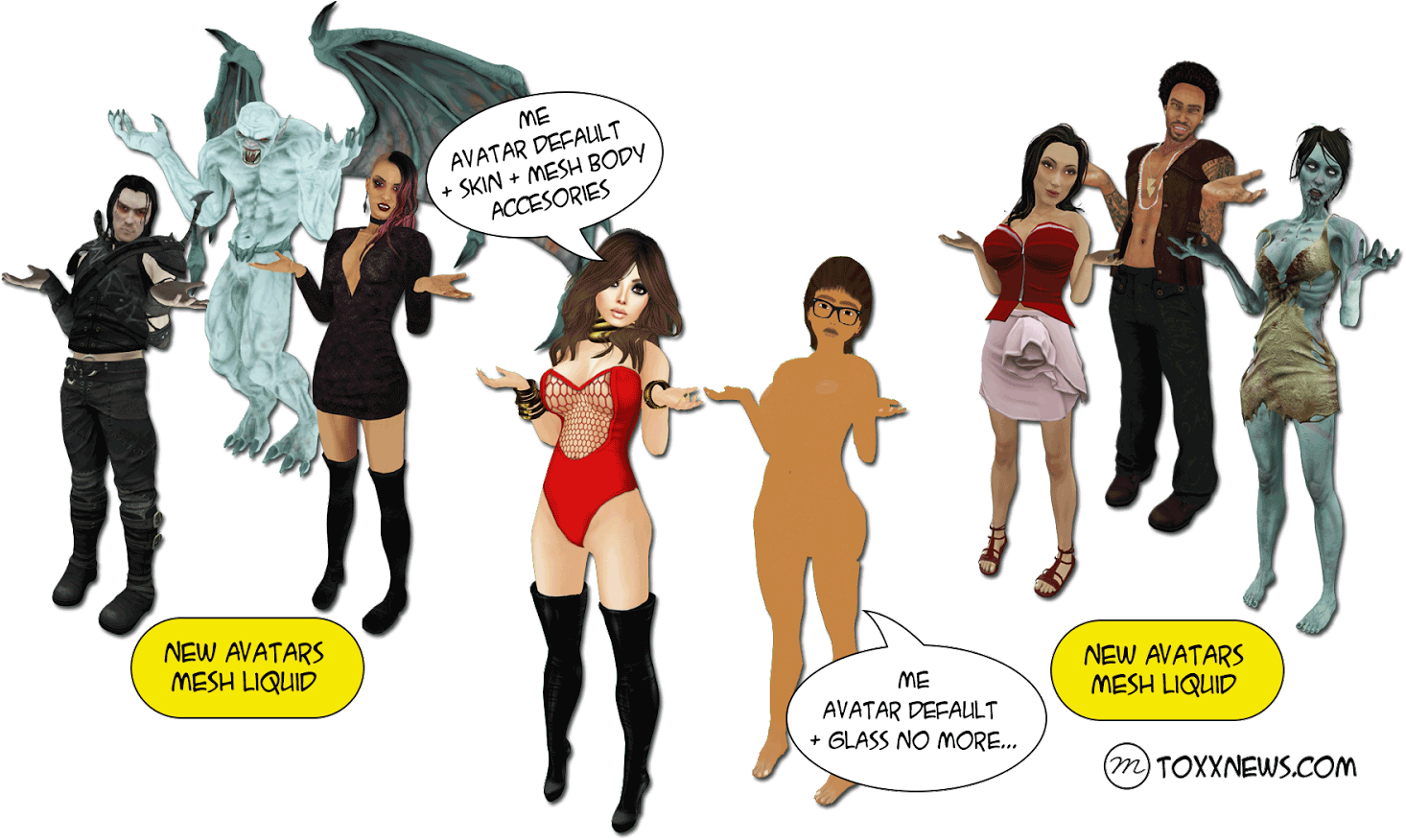 Novos Avatares Em Fitted Mesh (1600x900), Png Download