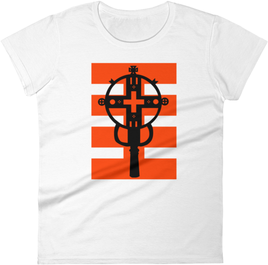 Black Cross Red Stripes Women's T-shirt Ethiopian Coptic (600x600), Png Download
