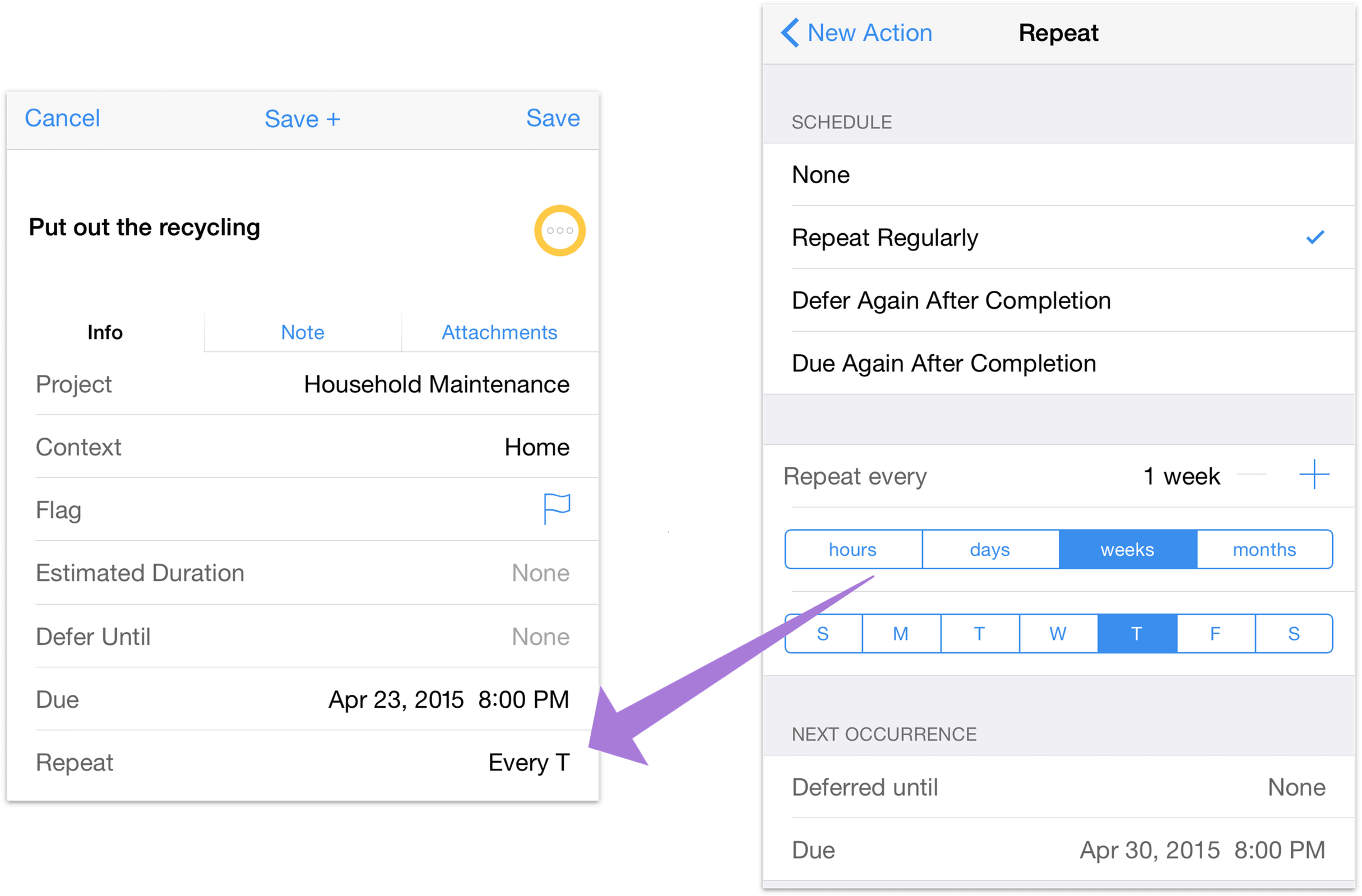 Setting Up A Repeating Item In The Action Editor (2430x1599), Png Download