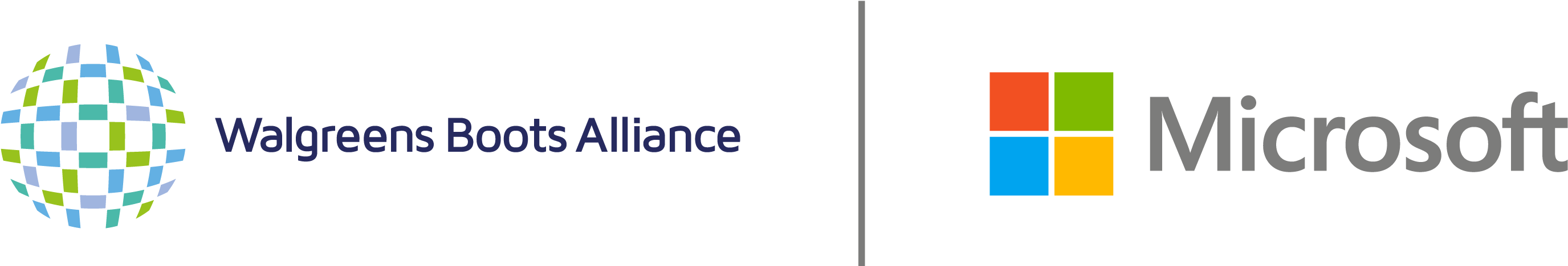 Logos For Walgreens Boots Alliance And Microsoft (3667x1834), Png Download