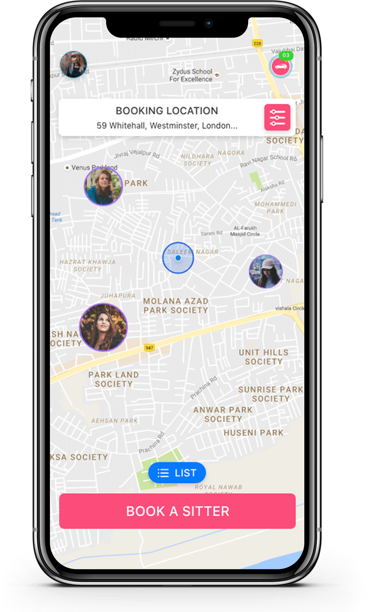 Live-view Of Nearby Babysitters & Childcare Professionals (1264x2224), Png Download