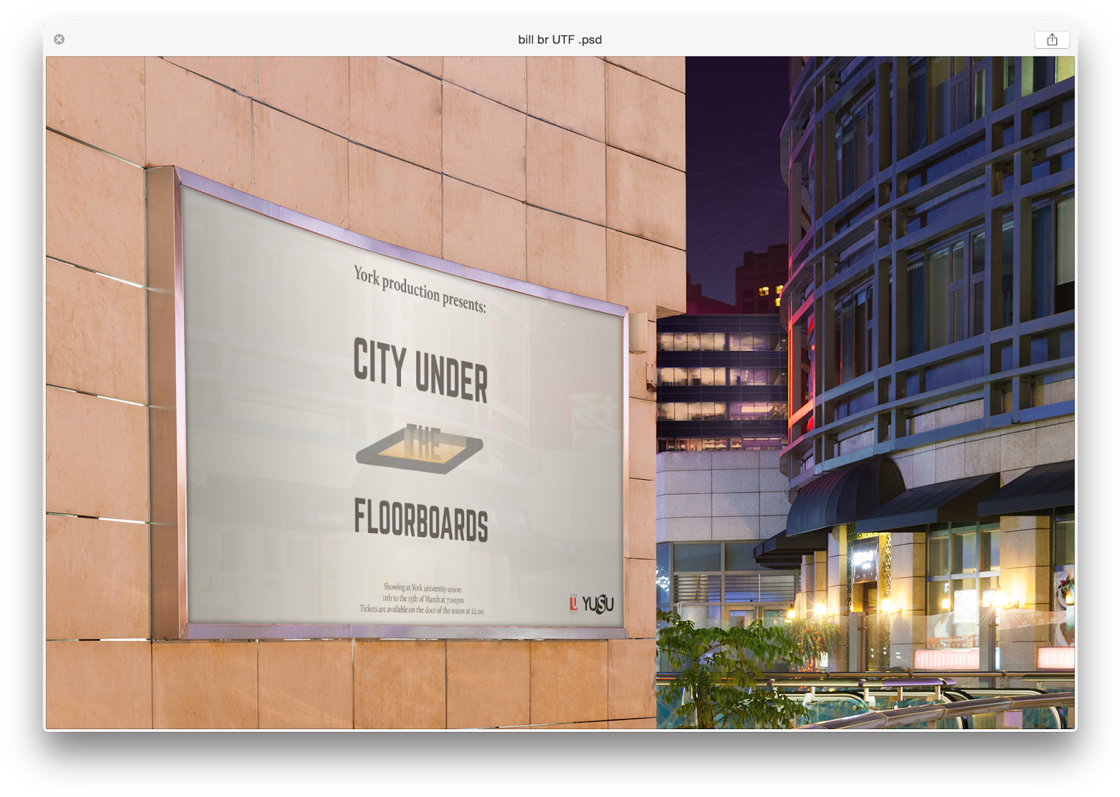 Mockup Billboard Graphic Design Poster Elevated On (1600x1141), Png Download