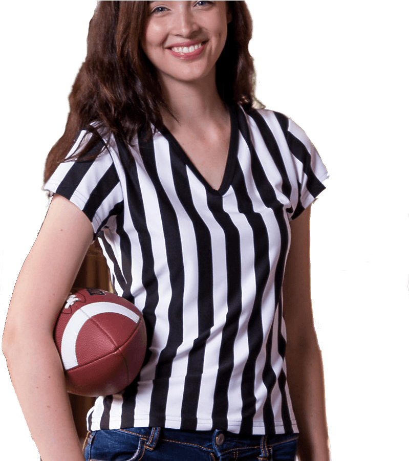 Ladies Womens V-neck Referee Shirt Jersey Uniform Top (900x900), Png Download