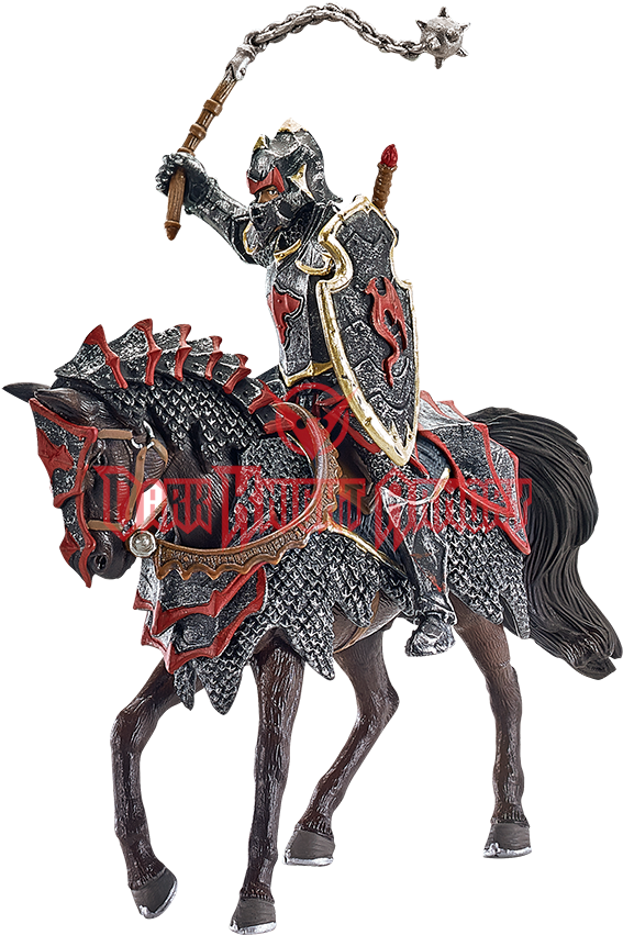 Mounted Dragon Knight With Flail Figurine (850x850), Png Download