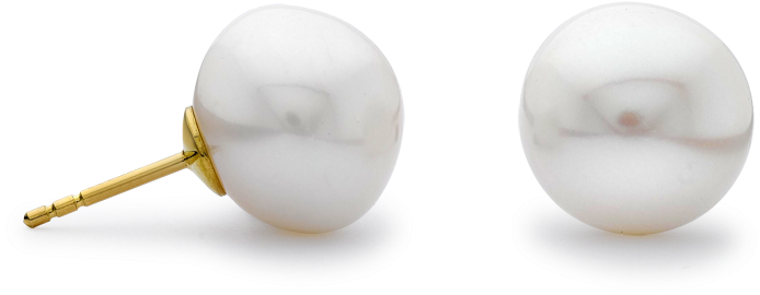 Winsor Bishop 18ct Yellow Gold Pearl Stud Earrings (800x800), Png Download