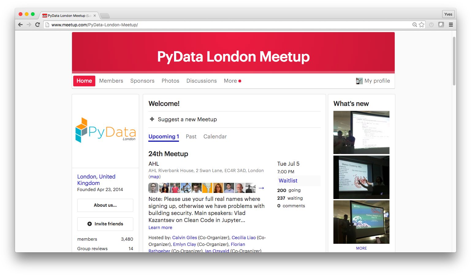 Http - //www - Meetup - Com/pydata London Meetup/ (1552x909), Png Download