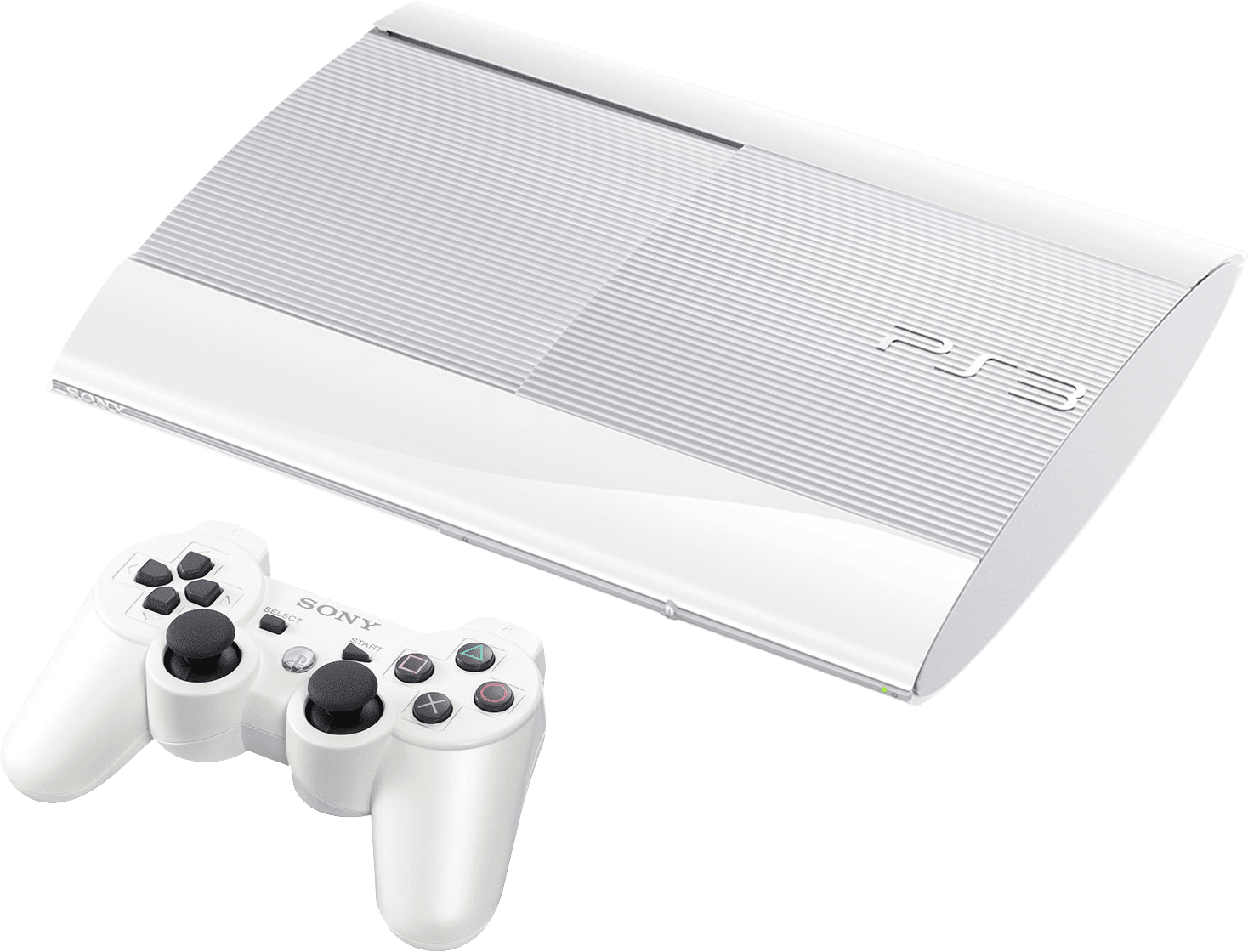 Ps3 Super Slim 500gb Classic White Console (1468x1120), Png Download