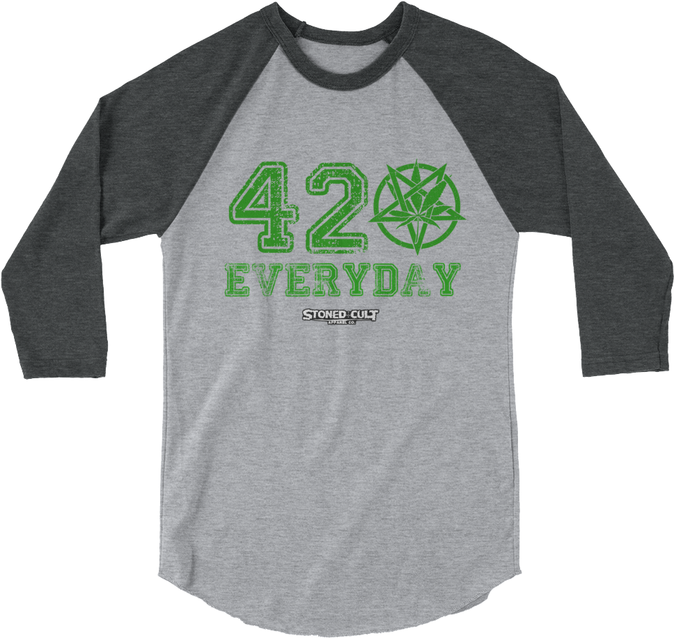 Stoned Cult "420" 3/4 Sleeve Raglan Shirt (1000x1000), Png Download