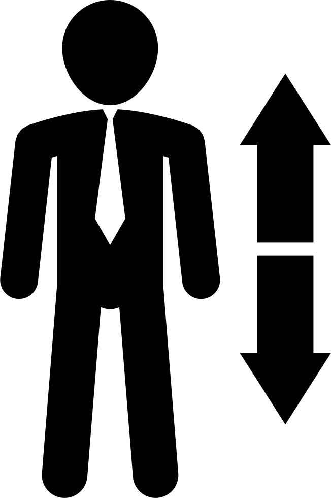 Man Standing With Ascendant And Descendant Arrows Couple (652x980), Png Download