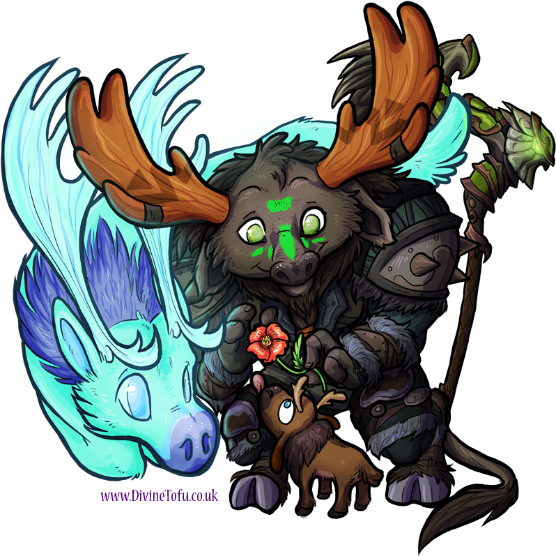Wow Chibi Highmountain Tauren Druid By Divinetofu (821x806), Png Download