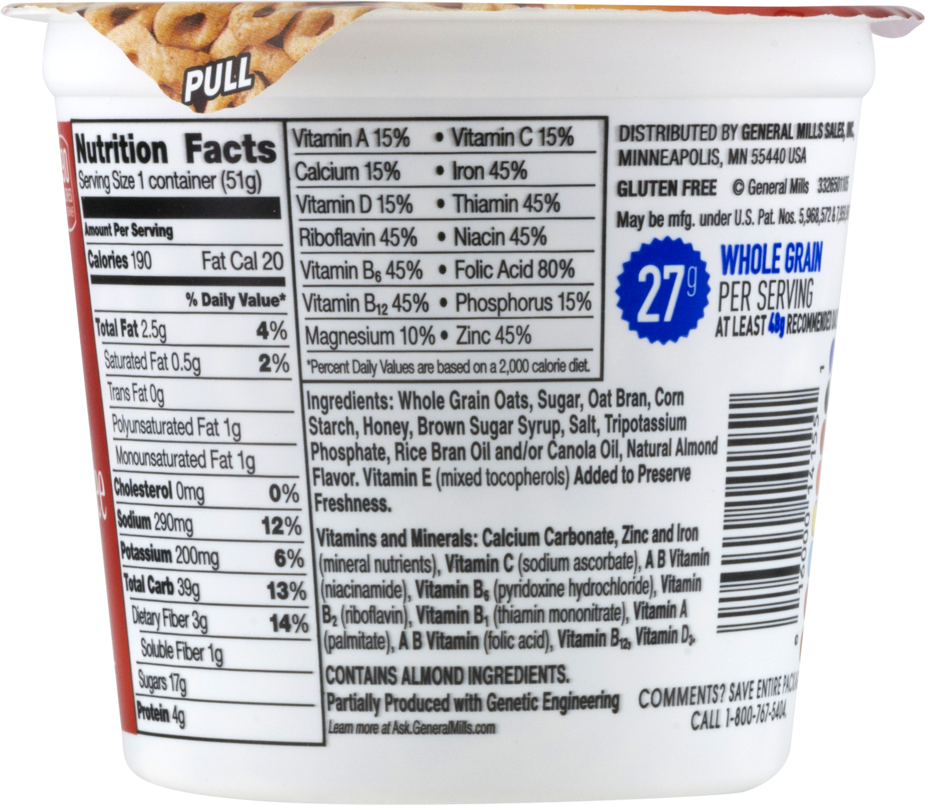 Honey Nut Cheerios Cereal Cup, Gluten Free Cereal, (1800x1800), Png Download