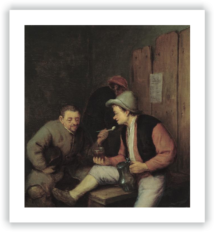 Peasants Smoking And Drinking In A Tavern (743x800), Png Download
