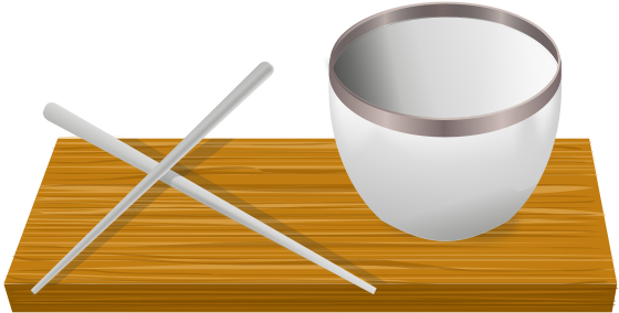 Rice Bowl With Chopsticks Clipart Png (600x384), Png Download