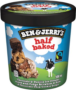 Half Baked® - Ben En Jerry Chocolate Fudge Brownie (374x479), Png Download