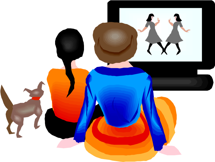 28 Collection Of Watching Movie At Home Clipart - Watching Movie Clipart (750x578), Png Download