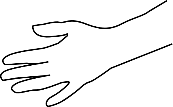Handshake Free Clipart - Hand Clipart Black And White (600x370), Png Download