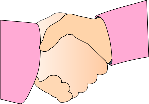 Girls Shaking Hands Cartoon (600x421), Png Download