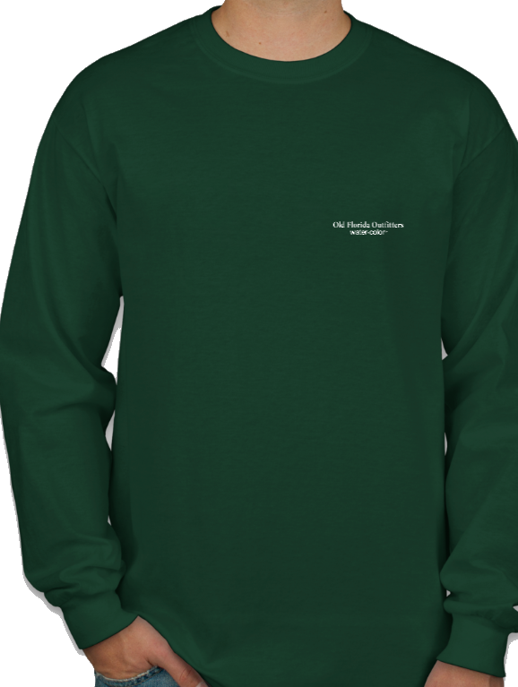 Ofo Long Sleeve Logo "30a" T-shirt In Spruce/white - Crew Neck (578x767), Png Download