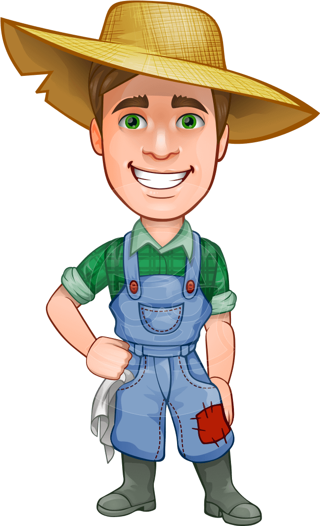 Working Vector Farmer - Cartoon Farmer Png (957x1060), Png Download