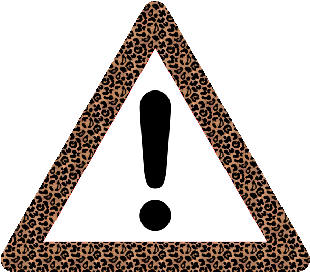 Warning-leopard - Clip Art Exclamation Point (628x550), Png Download