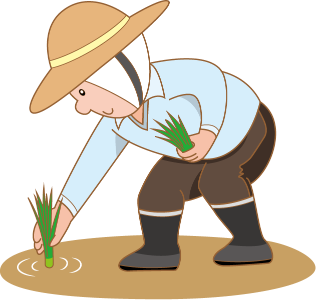 Image Black And White Farm Clipground Planting Clip - Farmer Planting Rice Clipart (631x600), Png Download