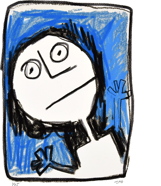 Figure On Blue - Cartoon (800x800), Png Download