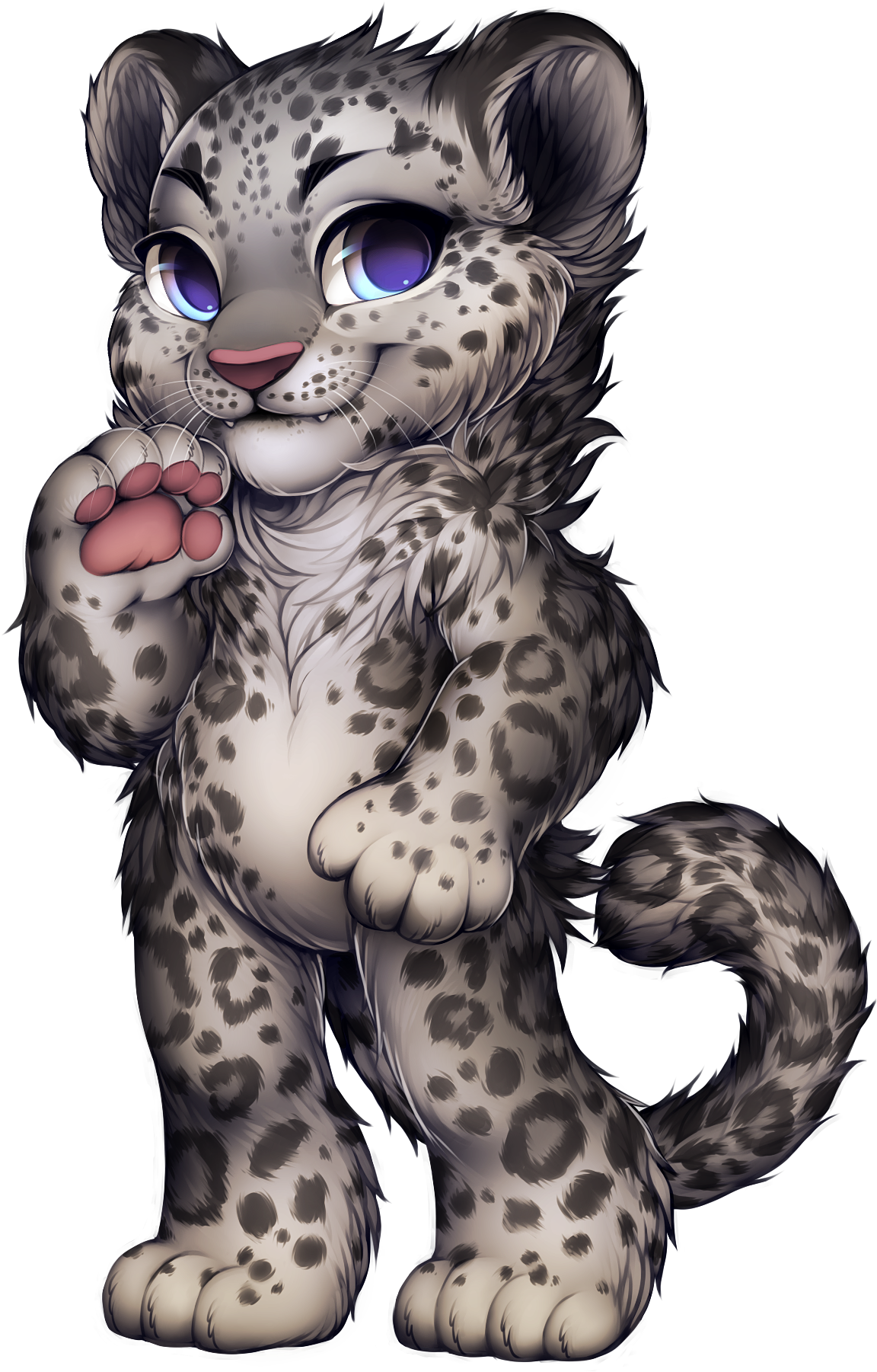 Drawn Snow Leopard Dragon Wing - Furvilla Big Cat (1237x2002), Png Download
