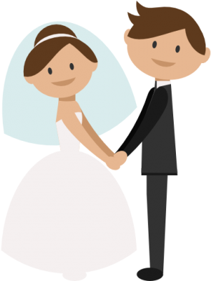 Download Free Png Image And Wedding Couple - Clipart Transparent Background Bride And Groom (400x400), Png Download