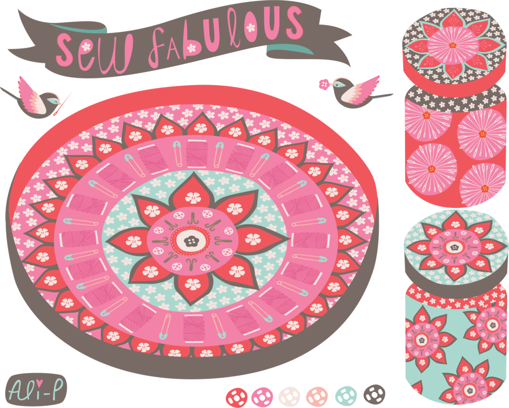 Patterns Sew Fabulous (1000x801), Png Download