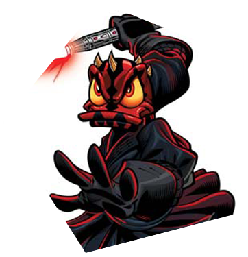 Donald As Darth Maul - Pato Donald Darth Maul (362x375), Png Download