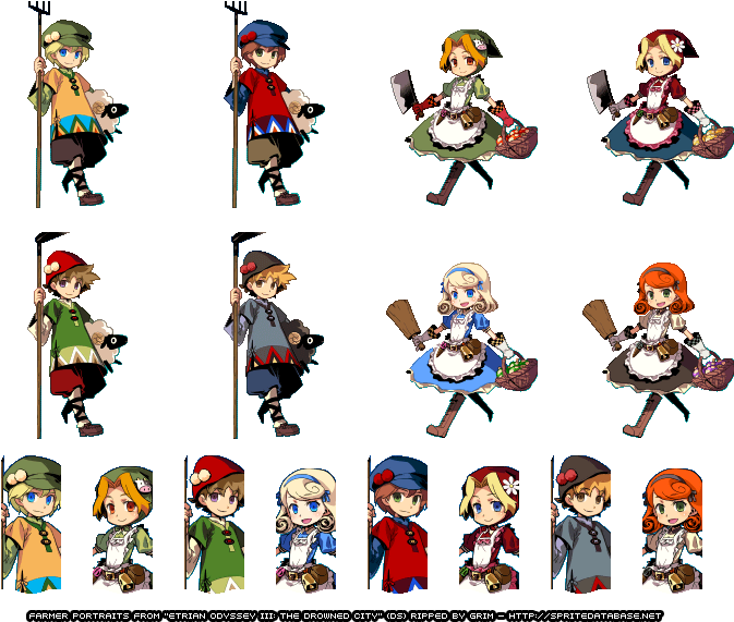Farmer - Etrian Odyssey 5 Sprites (758x589), Png Download