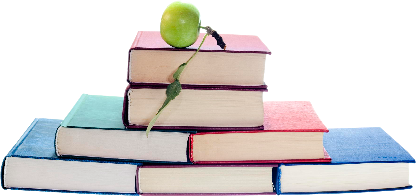 Books With Apple Png Image - Books Image In Png (1839x896), Png Download