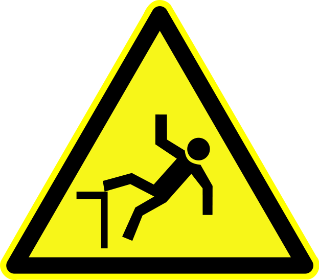 Falling Man Sign - Trip Hazard Warning Sign (624x548), Png Download