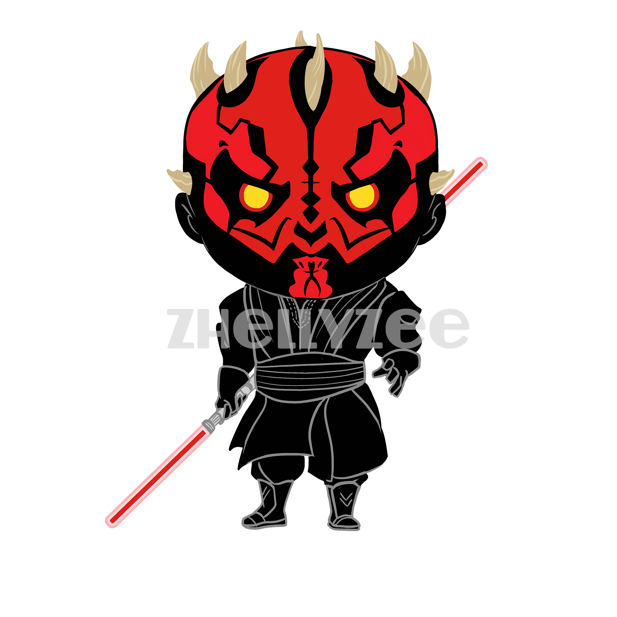 Darth Maul Pillow Plush - Cartoon (2100x2100), Png Download