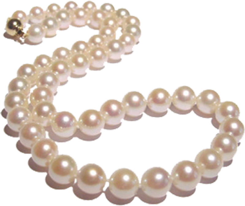 Beads Png Background Image - Freshwater Cultured Pearl Row Necklace (400x400), Png Download