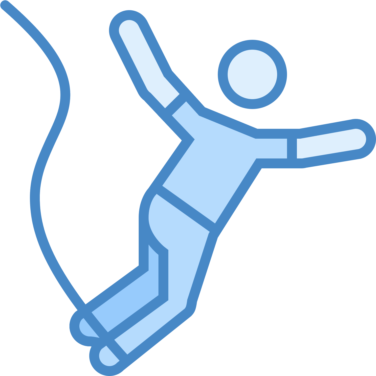 The Bungee Jumping Icon Is A Icon With A Person Falling - Bungee Jumping Icon (1600x1600), Png Download